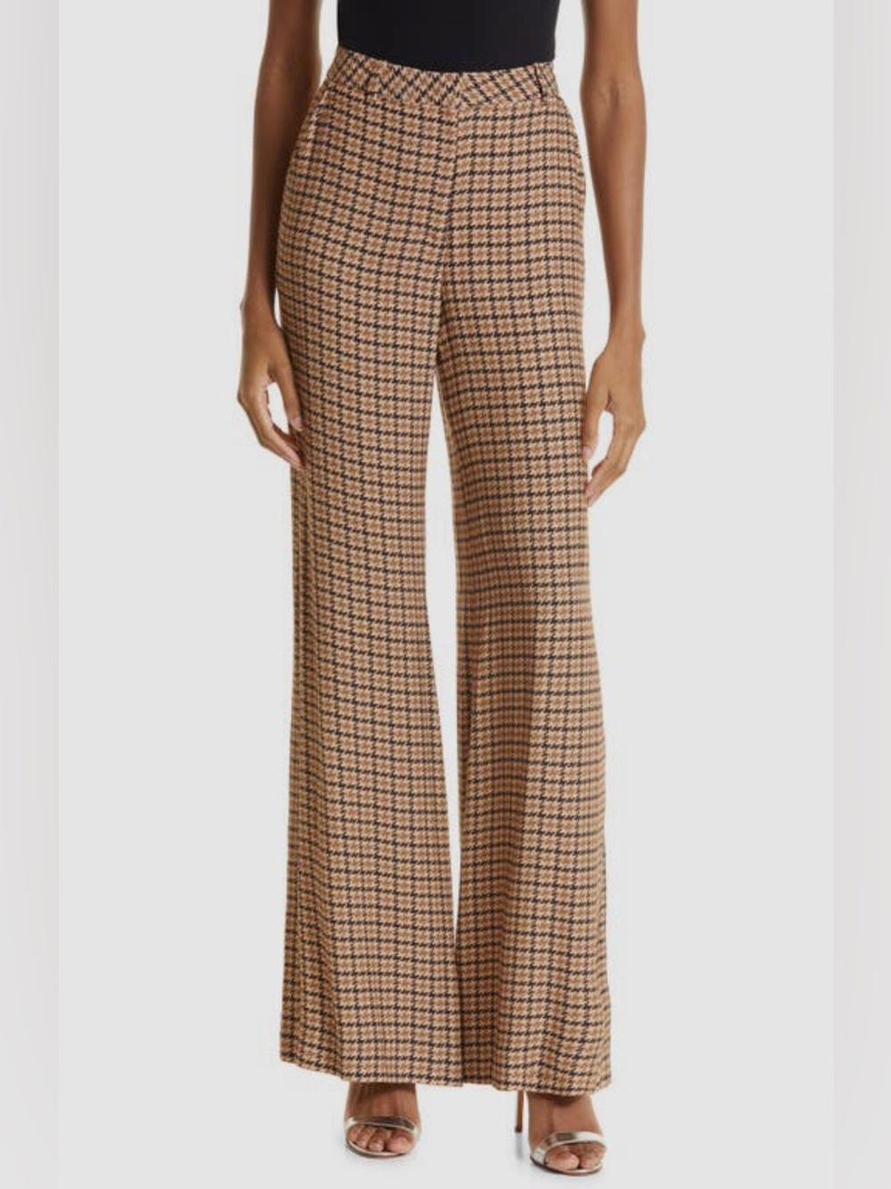 L’AGENCE High-Rise Wide-Leg Pants Houndstooth
